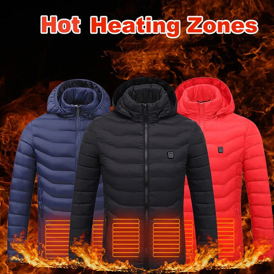 New Heated Jacket Coat USB Electric Jacket Cotton Coat Heater Thermal Clothing Heating Vest Men'S Clothes Winter