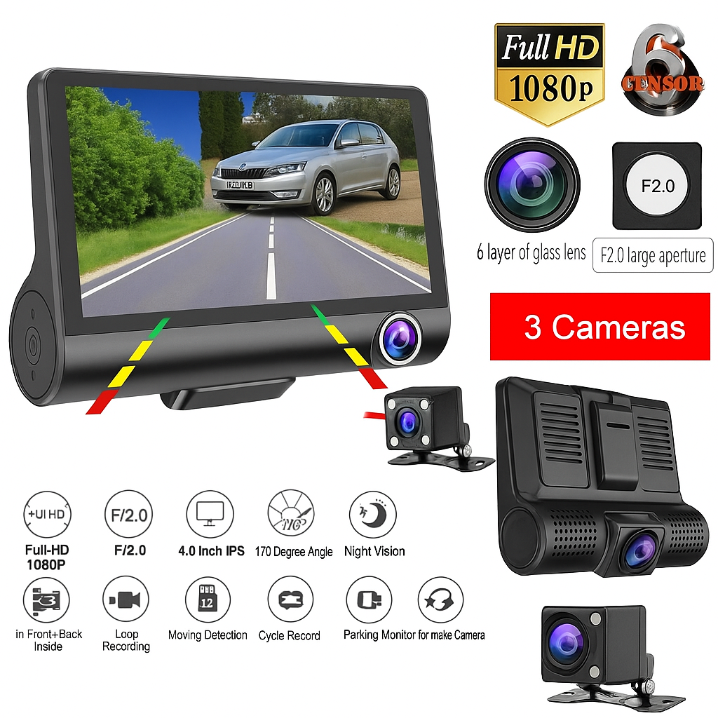 Dual Lens HD Car  Video Dash Cam Recorder Camera G-Sensor
