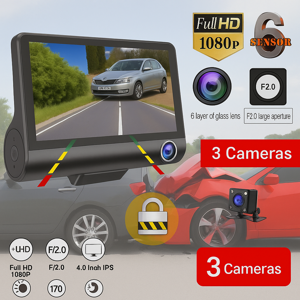 Dual Lens HD Car  Video Dash Cam Recorder Camera G-Sensor