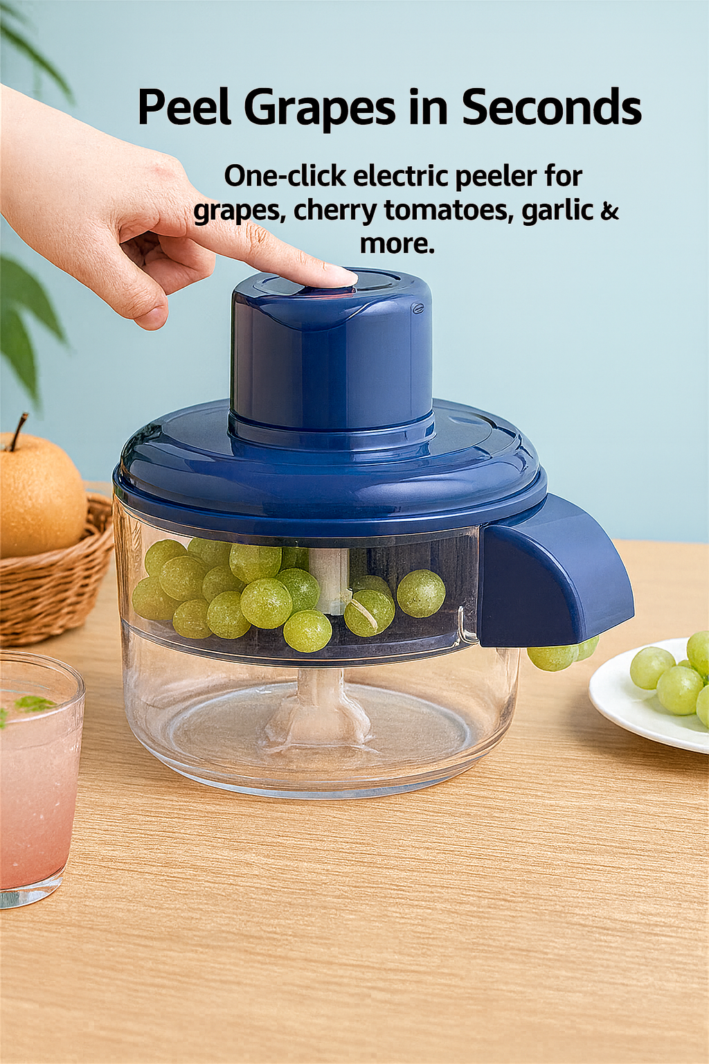 Cordless Electric Fruit Peeler for Small Fruits & Garlic
