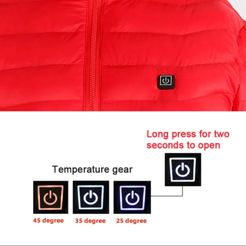 New Heated Jacket Coat USB Electric Jacket Cotton Coat Heater Thermal Clothing Heating Vest Men'S Clothes Winter